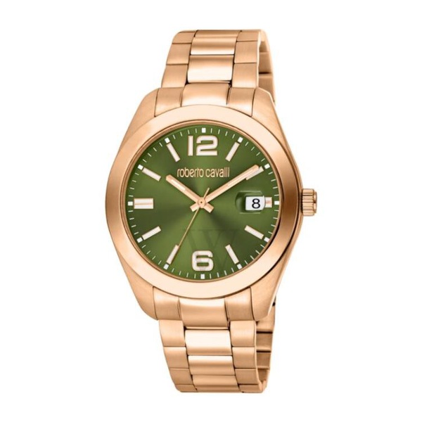  Roberto Cavalli MEN'S Fashion Watch Stainless Steel Green Dial Watch RC5G051M0065