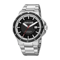 Roberto Cavalli MEN'S Fashion Watch Stainless Steel Black Dial Watch RV1G182M0051