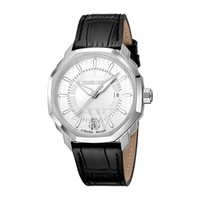 Roberto Cavalli MEN'S Fashion Watch Leather Silver-tone Dial Watch RV1G192L0011