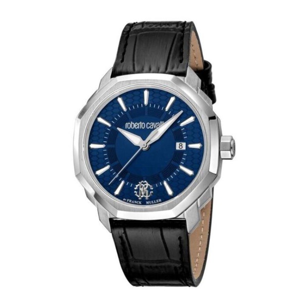 Roberto Cavalli MEN'S Fashion Watch Leather Blue Dial Watch RV1G192L0021