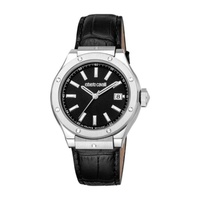 Roberto Cavalli MEN'S Fashion Watch Leather Black Dial Watch RV1G236L0031