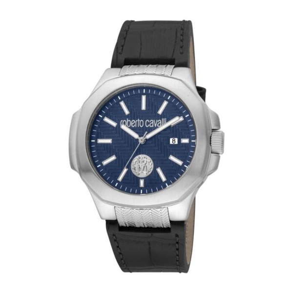  Roberto Cavalli MEN'S Fashion Watch Leather Blue Dial Watch RC5G050L0015