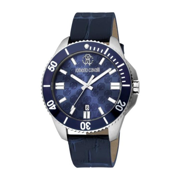  Roberto Cavalli MEN'S Fashion Watch Leather Blue Dial Watch RC5G013L0025