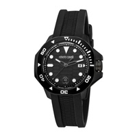 Roberto Cavalli MEN'S Fashion Watch Silicone Black Dial Watch RC5G044P0075