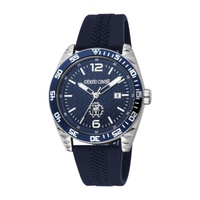 Roberto Cavalli MEN'S Fashion Watch Silicone Blue Dial Watch RC5G018P0025