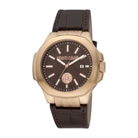Roberto Cavalli MEN'S Fashion Watch Leather Brown Dial Watch RC5G050L0035