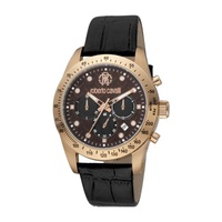 Roberto Cavalli MEN'S Fashion Watch Chronograph Leather Brown Dial Watch RC5G046L0025