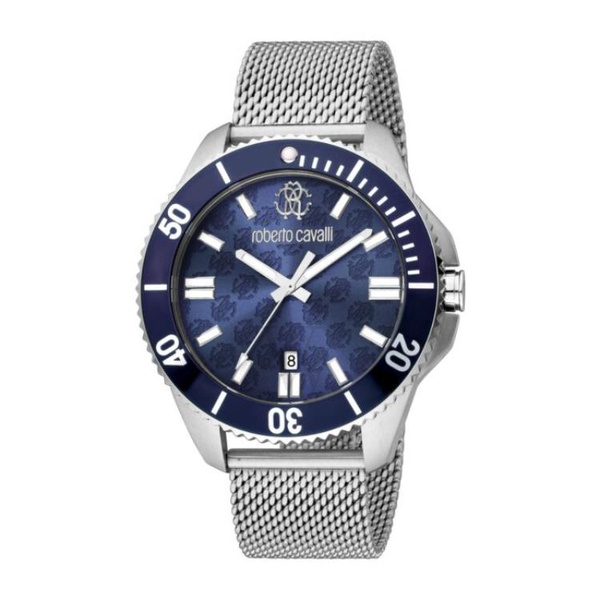  Roberto Cavalli MEN'S Fashion Watch Stainless Steel Blue Dial Watch RC5G013M0055