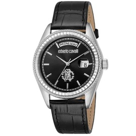 Roberto Cavalli MEN'S Classic Leather Black Dial Watch RC5G091L0015
