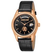 Roberto Cavalli MEN'S Classic Leather Black Dial Watch RC5G091L0035