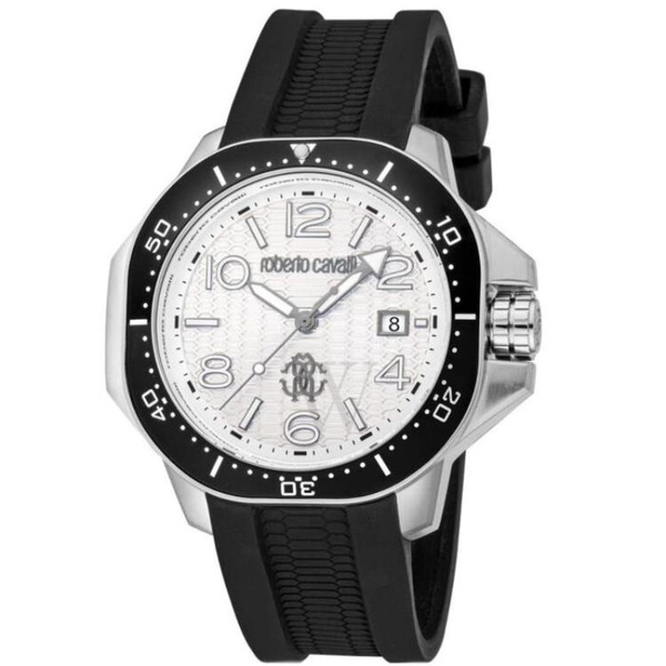  Roberto Cavalli MEN'S Classic Rubber Black Dial Watch RC5G101P0015