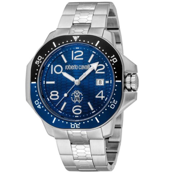  Roberto Cavalli MEN'S Classic Stainless Steel Blue Dial Watch RC5G101M0045