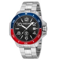 Roberto Cavalli MEN'S Classic Stainless Steel Black Dial Watch RC5G101M0055