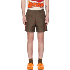 Robyn Lynch Brown Embroidered Shorts 231736M193004