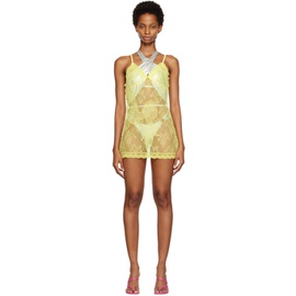 RoomSERVICE888 SSENSE Exclusive Yellow Bow-Knot Minidress 222594F052007