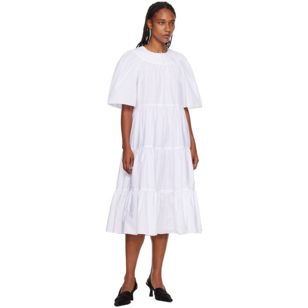  로제타 게티 Rosetta Getty White Ruffle Maxi Dress 222700F055001