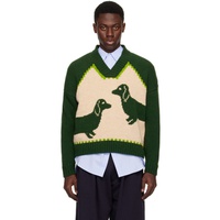 S.S.Daley Green & 오프화이트 Off-White Intarsia Sweater 241471M206001