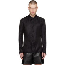 SAPIO Black Spread Collar Shirt 231968M192008