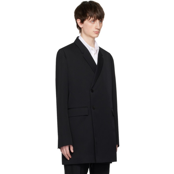  SAPIO Black Double-Breasted Coat 231968M195002