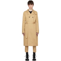 SAPIO Beige Double-Breasted Trench Coat 231968M184001