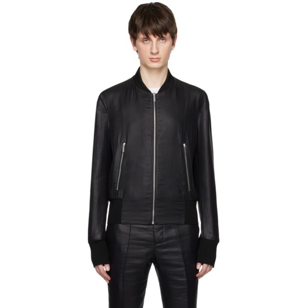  SAPIO Black Double Bomber Jacket 231968M175006