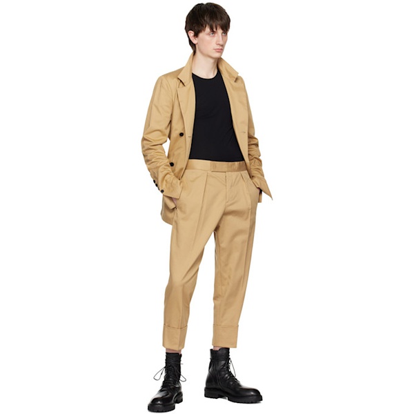  SAPIO Beige Double-Breasted Blazer 231968M195001