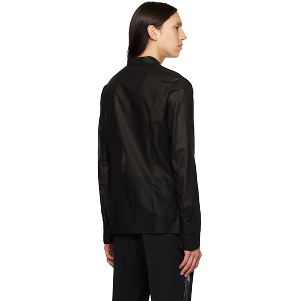  SAPIO Black Spread Collar Shirt 231968M192010