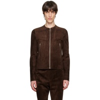 SAPIO Brown Nº 6 Leather Jacket 241968M181001