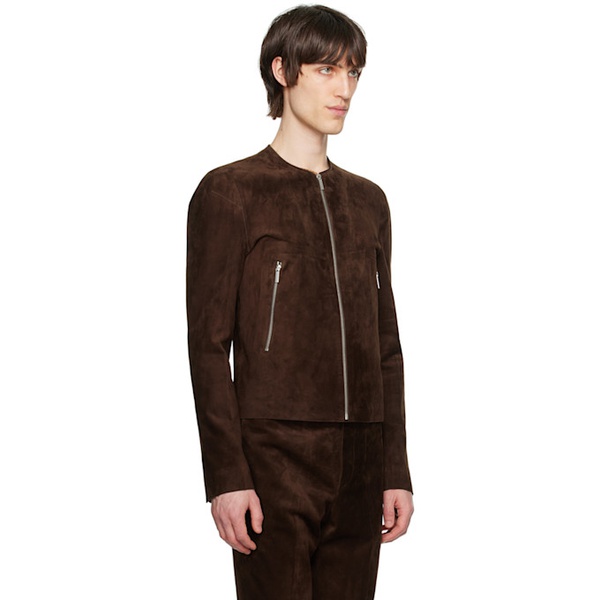  SAPIO Brown Nº 6 Leather Jacket 241968M181001