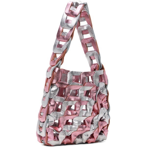  SC103 Pink & Silver Links Tote 242490F048008