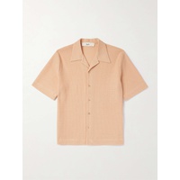 SEEFR Noam Camp-Collar Waffle-Knit Cotton-Blend Shirt 1647597323431035