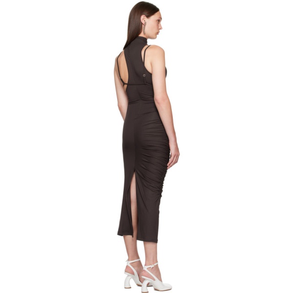  SELASI Brown Strap Maxi Dress 231222F054001