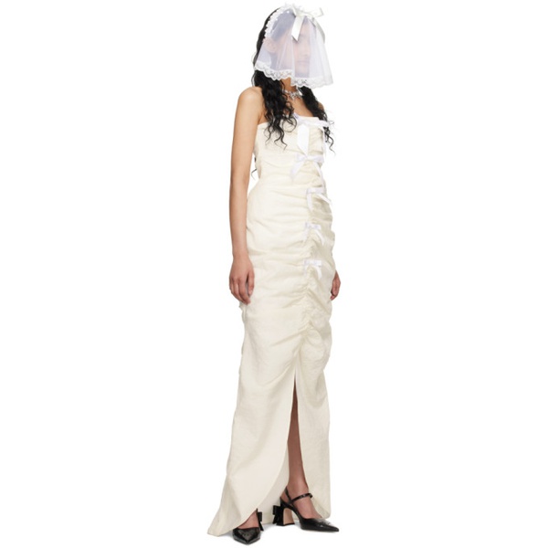  슈슈통 SHUSHU/TONG SSENSE Exclusive 오프화이트 Off-White Ruched Maxi Dress 242901F055000