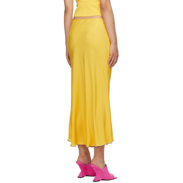  SIEDREES Yellow Prim Midi Skirt 231976F092000