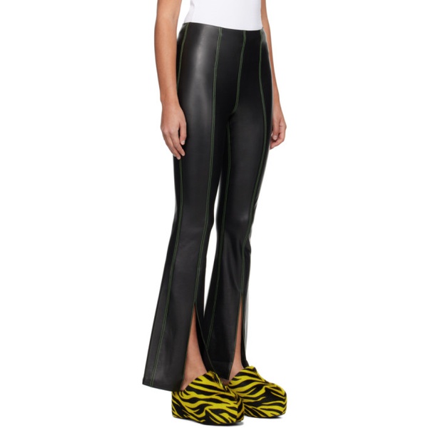  SIMONMILLER Black Iver Faux-Leather Trousers 241708F087000