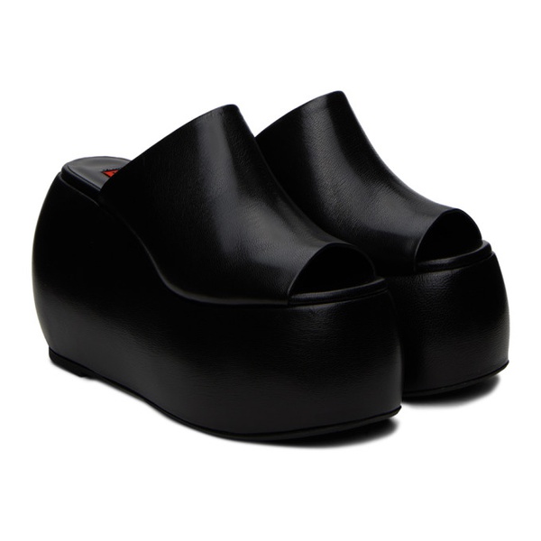  SIMONMILLER Black Platform Bubble Wedge Heeled Sandals 241708F125001