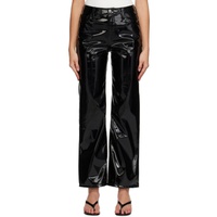 SIMONMILLER Black Wide-Leg Faux-Leather Trousers 232708F087002