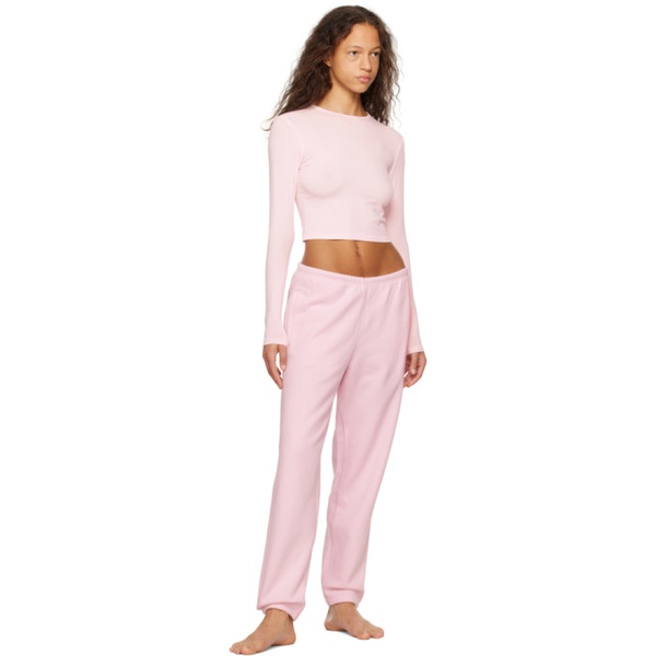  스킴스 SKIMS Pink New Vintage Cropped Long Sleeve T-Shirt 241545F110049