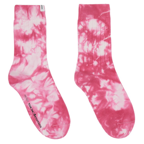  SOCKSSS Two-Pack Pink Tie-Dye Socks 241480M220022
