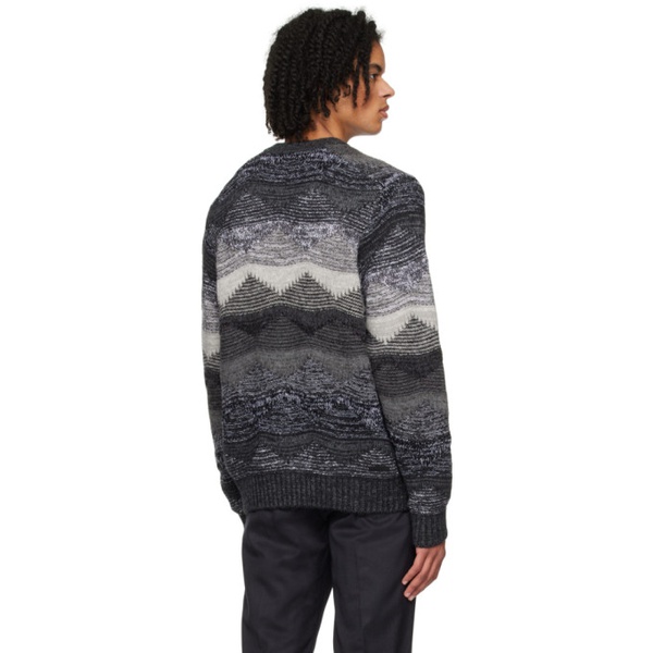  SOPHNET. Gray Abstract Sweater 241433M201002