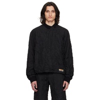 SPENCER BADU Black Crinkled Polo 241205M212000