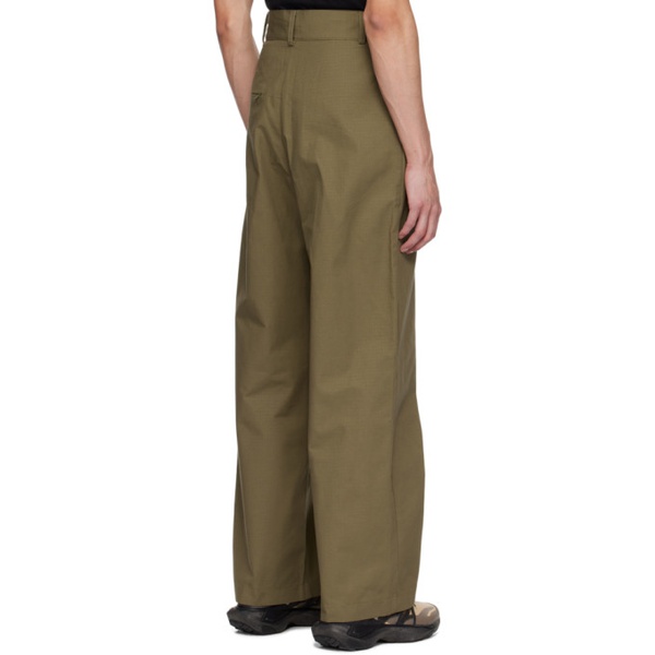  SPENCER BADU Khaki Pleated Trousers 241205M191001