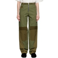 SPENCER BADU Green Paneled Trousers 231205F087001