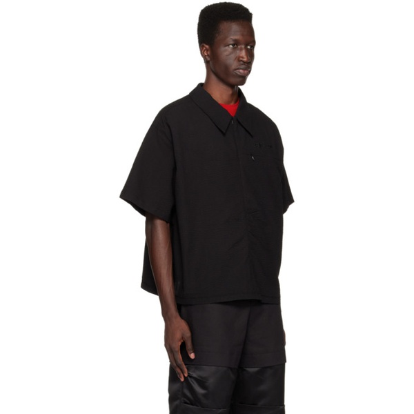  SPENCER BADU Black Zip Pocket Shirt 231205M192001