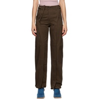 SRVC Brown Zip Trousers 231986F087002