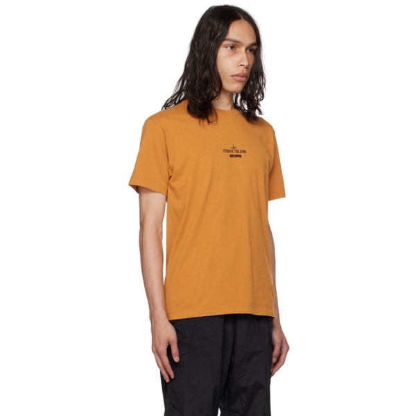 스톤아일랜드 스톤아일랜드 Stone Island Orange Printed T-Shirt 232828M213014