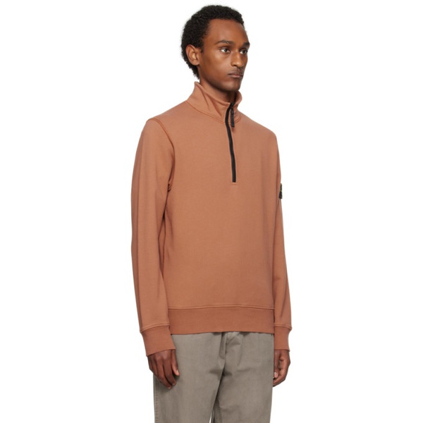 스톤아일랜드 스톤아일랜드 Stone Island Brown Half-Zip Sweater 241828M202028