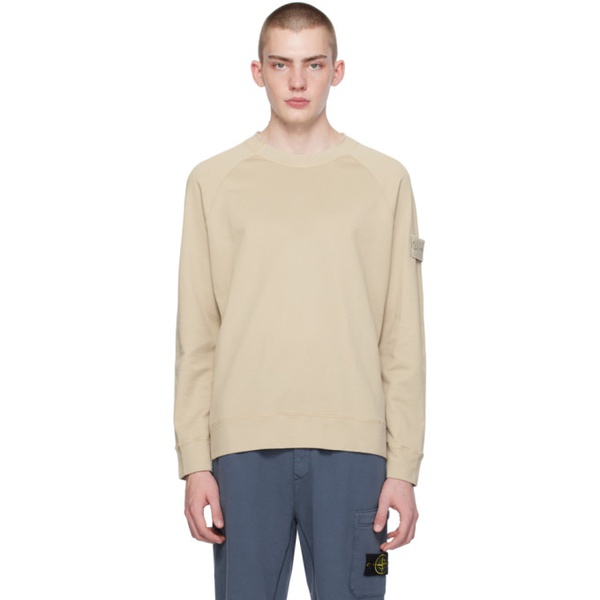 스톤아일랜드 스톤아일랜드 Stone Island Beige Patch Sweatshirt 241828M204000