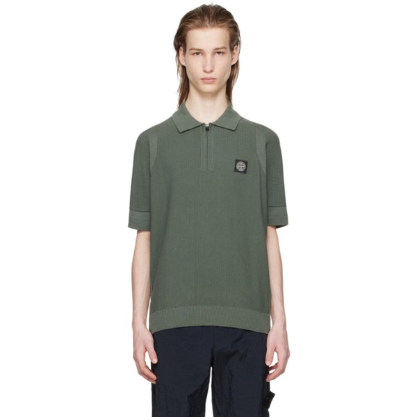 스톤아일랜드 스톤아일랜드 Stone Island Khaki Patch Polo 241828M212024