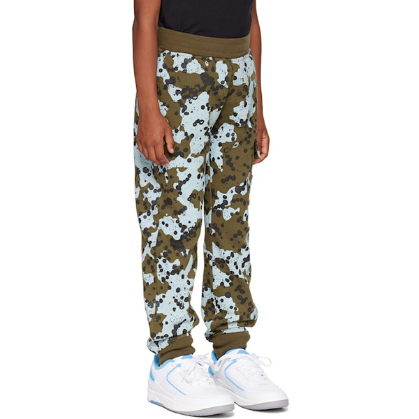 스톤아일랜드 스톤아일랜드 Stone Island Junior Kids Green & Blue Printed Sweatpants 232821M704011